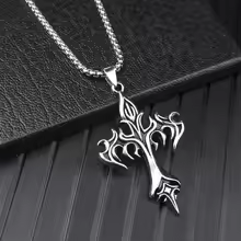 Flame Cross Pendant Necklace