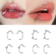 Stainless Steel Punk Clip on Fake Piercing
