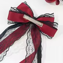 Dark Lace Bow Hair Accessory