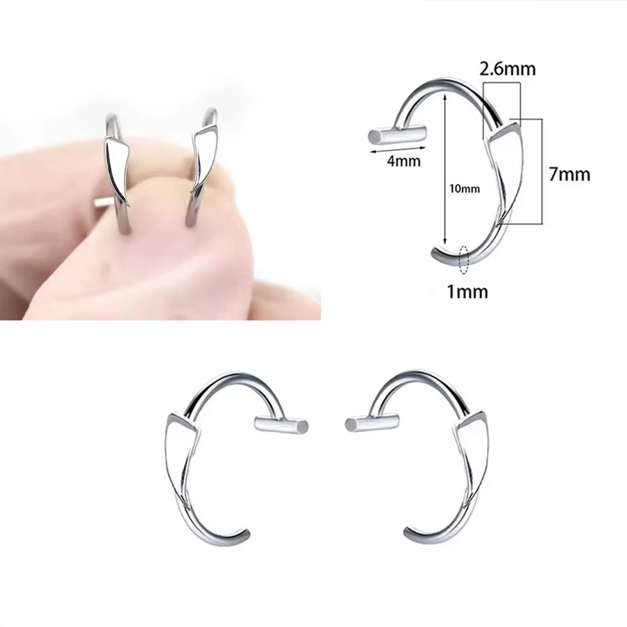 Stainless Steel Punk Clip on Fake Piercing