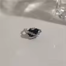 Big Cross Ring Thorns Heart Metal