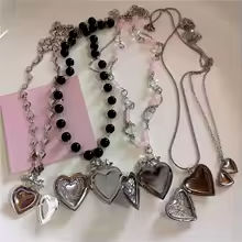 Aesthetic Heart Locket Pendant