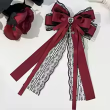 Dark Lace Bow Hair Accessory