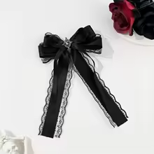 Dark Lace Bow Hair Accessory